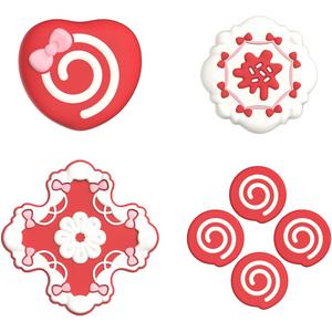 Yocore Cute Switch D-Pad Button Caps Silicone Thumb Grips Set, ABXY Key Buttons Sticker Joystick Cover Caps for Nintendo Switch/OLED - Strawberry Cream Cake