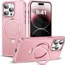 TIANLI Designed for iPhone 14 Pro Case with Magnetic Invisible Ring Stand [Compatible with Mag-Safe] [Military Drop Protection] Shockproof Anti-Slip Cover for Women,Rose Gold