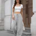 ELLEVEN Women's Cotton Barrel Leg Sweatpants with Elastic Waist, Drawstring, and Pockets  Casual Baggy Joggers (M)