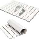 Foldable Stone Bath Mat, 23.6x15.5 Inch Super Absorbent Diatomaceous Earth Mat, Non-Slip Quick Drying and Easy to Clean for Bathroom, White