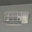 Toothbrush Holder for Bathroom Organizer with Diatom mud BoardDetachable 8 Slots Kids Electric Toothbrush Holder and Toothpaste Stand for Countertop Accessories Storage (White)