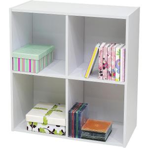 KB Designs - 4-Cube Bookcase, Unit Shelf, Storage Organizer, White