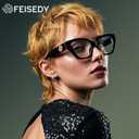FEISEDY Women Cat Eye Blue Light Blocking Glasses Trendy Cateye Design for Daily Wear B0350
