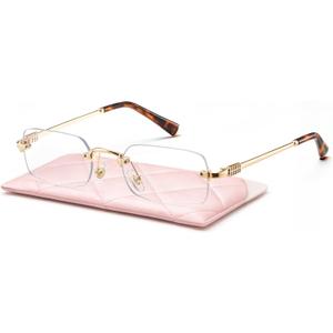 CCVOO Fashion Metal Rimless Reading Glasses for Women - Computer Readers with Blue Light Protection