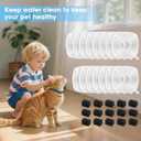 15+15 Pack Cat Water Fountain Filters, Pet Water Fountain Filters Replacement for Dog/Cat Stainless Steel Fountain PLWF005/PLWF115/PLWF105, 7 Months Set to Keep Drinking Fresh