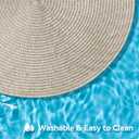 Leetaltree Round Placemats Set of 8 - Washable Woven Non-Slip Round Table Mats,15-Inch Heat Resistant Table Placemats,Beige