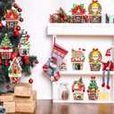 48 Set Christmas Picture Frame Craft Kit DIY Paper Holiday Christmas Crafts Bulk Xmas Tree Flower Pot Gingerbread Stickers for Xmas Party Decorations Classroom Art Project Home Activities