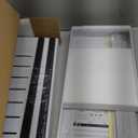 2 Pack Expandable Pull Out Cabinet Organizer 21" Deep with Raising Pad for Framed Cabinets,Upgrade 3 Slide Rails Slide Out Drawers,Roll Out Shelves Adhesive,Adjustable Width 9"-14.1" White