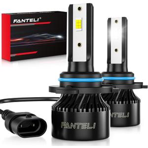 FANTELI 𝟗𝟎𝟎𝟔/ 𝐇𝐁𝟒 Bulbs Low Beam 6500K Cool White 40000LM 900% Brightness, 1:1 Size Plug and Play with Cooling Fan IP68 Waterproof Off-Road Lights, Pack of 2