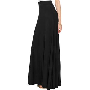 Lock and Love Women's Casual Comfy Stylish High Waist Flare Long Maxi Skirt  (XX-Large, Wb1434_black)