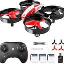 Holy Stone Mini Drone for Kids and Beginners RC Nano Quadcopter Indoor Small Helicopter Plane with Auto Hovering, 3D Flips, Headless Mode and 3 Batteries, Great Gift Toy for Boys and Girls, HS210 Red