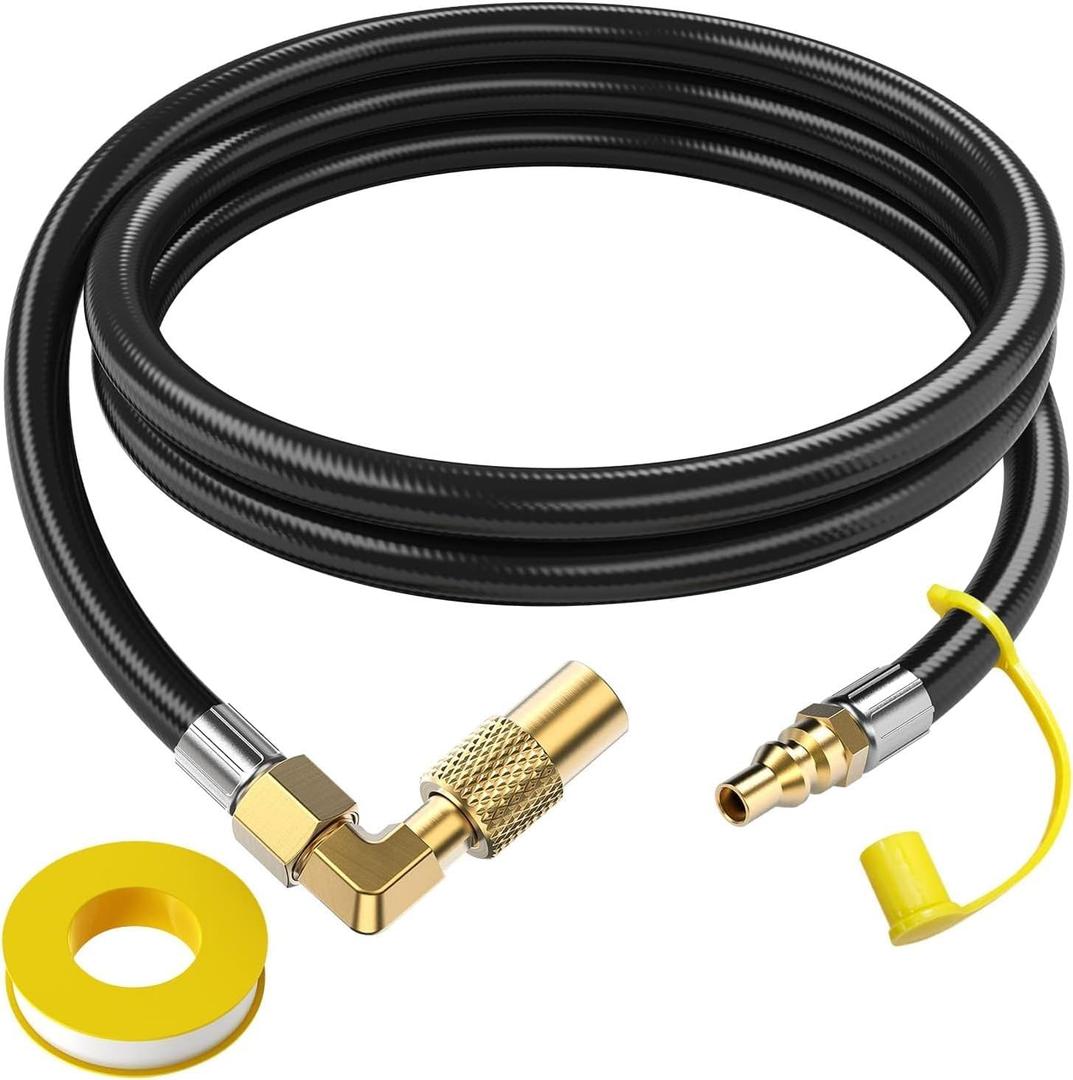Improved Propane Quick Connect Hose, 7FT RV Propane Hoses with Blackstone Adapter, Quick Connect Propane Hose for RV to Grill, Fit for Blackstone 22 Inch Griddle & 17 Inch Blackstone Grill