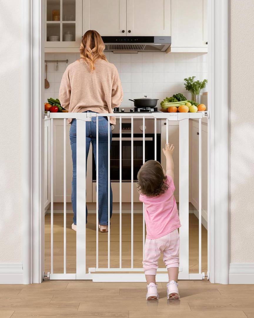 InnoTruth 27-36.6 in Wide x 35.5 in High Extra Tall Baby Gate, White