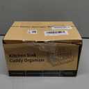 HapiRm Kitchen Sink Organizer, SUS304 Stainless Steel Rustproof Multifunctional Large Sink Caddy with Sponge Holder and Drain Tray for Kitchen Countertop (Silver)