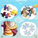 100 Piece Puzzles for Kids Ages 4-6 6-8 8-10, Shells Sailboat Cats & Dogs Jigsaw Puzzles, Fun & Engaging Kids Puzzle, for Boys and Girls Puzzle Toys as Home Decor