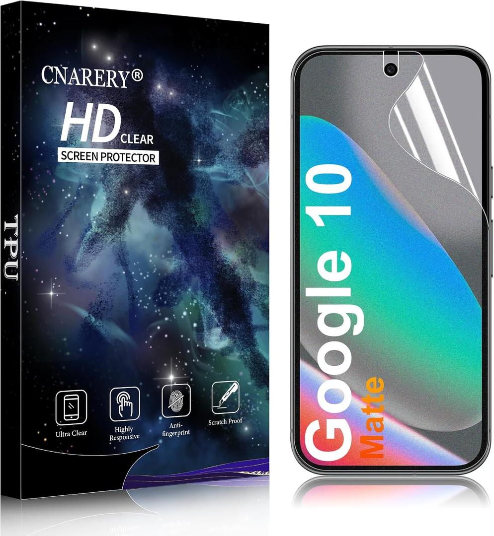 2 Pack for Google Pixel 10 Anti-Glare Matte EPU Screen Protector, Smooth and Responsive Touch Screen Protector Film for Gamming, [Support Fingerprint Unlock] [Self-Healing] [Not Glass]