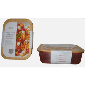 Alta 51.3 Oz Glass Food Container's W Bamboo Lid 2 Pack 