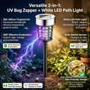 4 Pack Upgraded Solar Bug Zapper Outdoor Waterproof Mosquito Repellent Outdoor Patio Mosquito Trap & Killer for Moths, Gnats, Flies, Small Flying Insect, Solar Powered Fly Zapper for Backyard, Garden