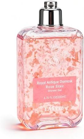 Easyes Rose Elixir Body Wash for Women, Moisturizing Essence Shower Gel with Triple Rose Formula, Hydrating Natural Cleanser, Gentle Foaming & Multi-Oil Nourishment, 7 oz