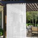  Outdoor Sheer Curtain for Patio, Voile Sheer Curtain & Drapes for Porch/Sliding Glass Door, Gazebo Decor Drapes, W180 x L112, White