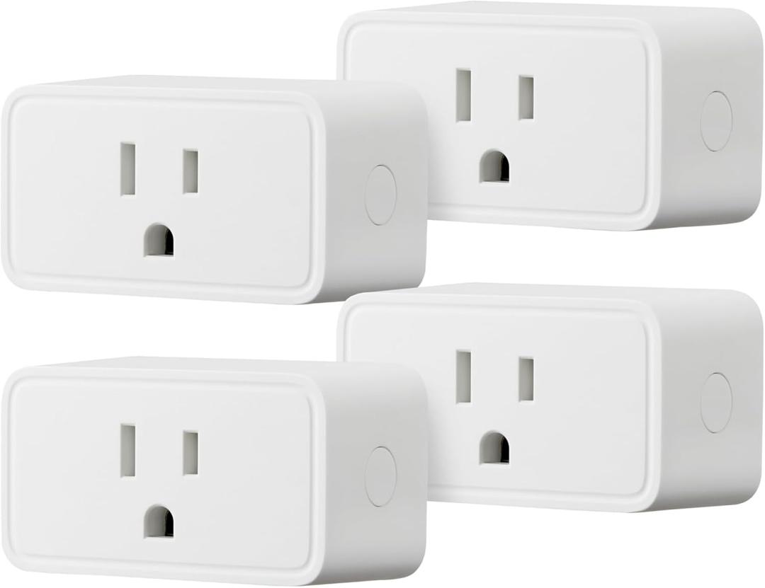 Amazon Basics Smart Plug, Works with Alexa Only, 2.4 GHz Wi-Fi, No Hub Required, 4-Pack, White