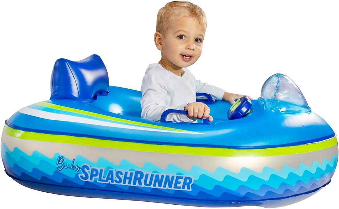Poolcandy Remote Controled Motorized Baby Splash Runner Baby Boat, The Ultimate Toddler Pool Float for Parents