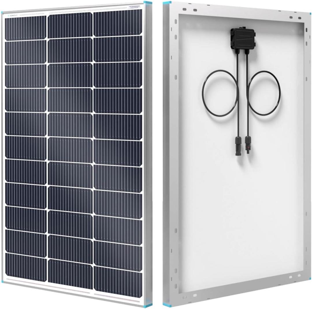 Renogy 100W Solar Panel N-Type, 12V 100 Watt Solar Panel 16BB 25% High-Efficiency, N-Type Solar Panels for RV Marine Boat Trailer Camper Rooftop Farm and Other Off-Grid System