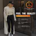 Thermal Underwear Tops for Women Long Sleeve Crewneck Shirts - Fleece Lined Soft Stretch Fitted Baselayer for Winter (Black)