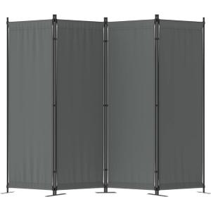 Morngardo Room Divider, Folding Privacy Screens, 4 Panel Room Partitions, 88" Foldable Wall Dividers, Portable Separating for Home Office Bedroom Dorm Decor (Grey)