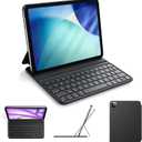 HOU Slim Bluetooth Keyboard Case for iPad Air 11 inch M4/M3/M2(2026/2025/2024), Air 5th/4th, Pro 11 (1st-4th Gen), Smart Folio, Magnetic Stand (2 Angles), Magnetic Charging, Synthetic Leather, Black