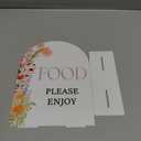 Food Please Enjoy Sign - Wildflower Baby Shower Sign, 1 Pack Arch Acrylic Sign with Stand, Gender Reveal Party Table Decor, Floral Baby Shower Supplies (SE46)