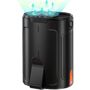 2025 AI Portable Fan Rechargeable, 4 Speeds 6600RPM Strong Airflow, Personal Waist Fan with up to 25H of Working Time, Hands-Free Hanging Neck Fan, Wearable Belt Fan for Camping, Outdoor, Jobsite (Black)