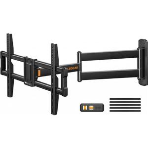 Perlegear Corner TV Wall Mount Long Arm TV Mount Bracket for 37-75 Inch TVs-Full Motion Wall Mount with 32.37 Extension & Swivel Articulating Arm & Tilt, MAX VESA 600x400mm, Holds up to 100 lbs