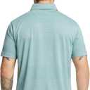 Rouen Golf Shirts for Men Dry Fit Short Sleeve Performance Moisture Wicking Casual Texture Heather Jacquard Mens Polo Shirts (L)