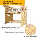 Adjustable Raised Pet Bowls for Cats and Dogs with 2 Stainless Bowls, 5 Heights Bamboo Elevated Stand Pet Feeder with Storage Shelf (Bowl set for Medium to Large breeds)