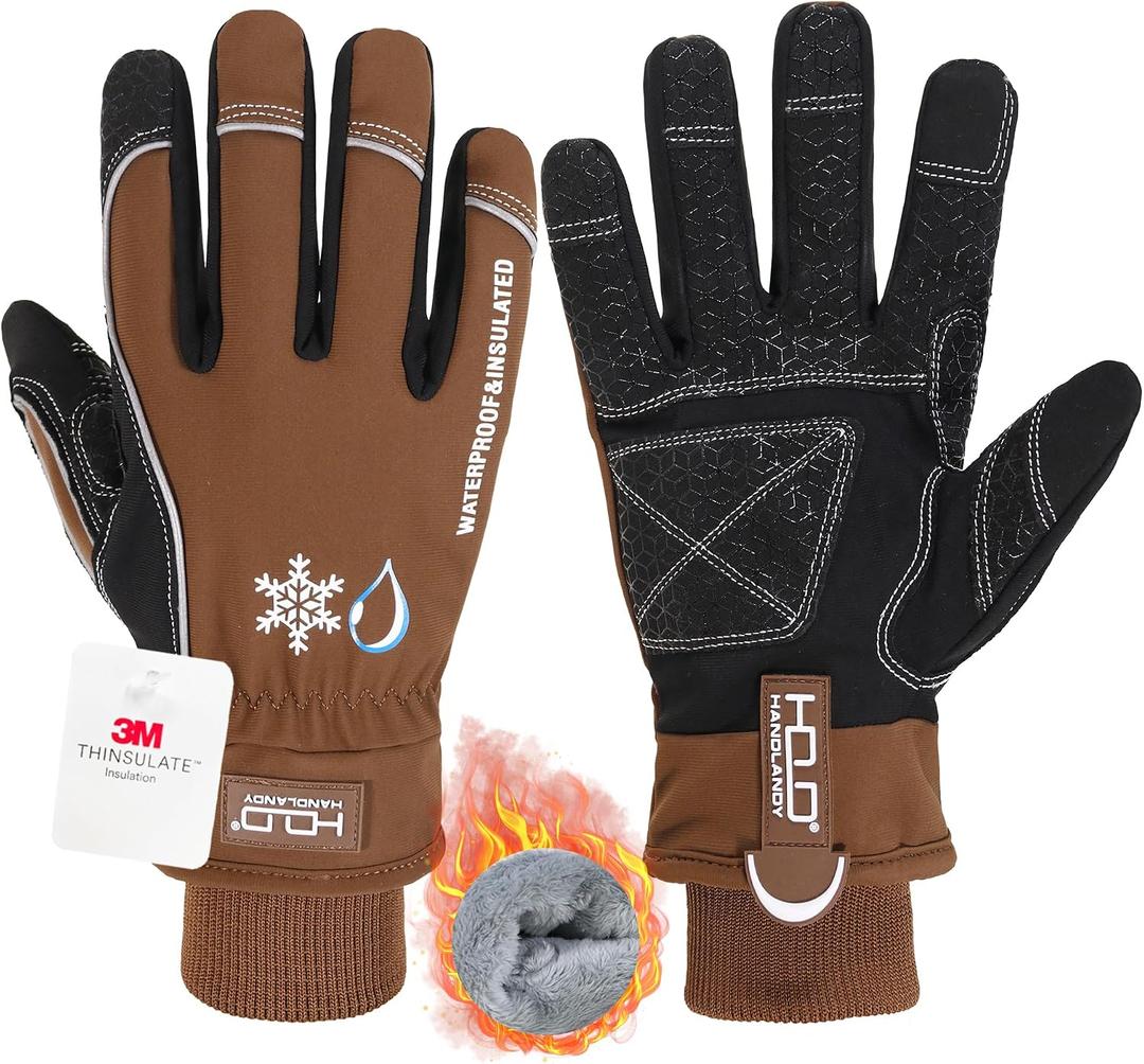 AIGEVTURE Cold Weather Thermal Fleece Winter Work Gloves - Insulated