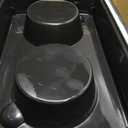 IRIS USA Dog Bowls Elevated with Storage, 15" H Raised Feeding Station, Dog Bowl Stand with Airtight Food Storage Holds 47 lbs, 2 Removable 64 oz Stainless Steel Bowls for Large Dogs, Smoke/Black