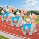 Funny 2-Person Inflatable Alpaca Costume Dual Person Team-Building Blow Up Suit/Outfit for Adults/Halloween/Cosplay/Mardi Gras