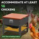 Metal Chicken Feeder, 80 lbs Large Capacity Standing Poultry Feeding Box, Galvanized Steel Construction, Waterproof Lid for Outdoor Use, No-Waste Design for Hens and Roosters
