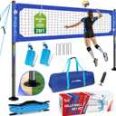 Professional Volleyball Net Set Heavy Duty for Outdoor Backyard Portable with Aluminum Scoring Poles, Nets System, Adjustable Regulation Height