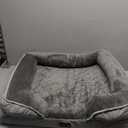 Spotted Play Orthopedic Dog Bed with Sides - Dog Sofa Beds for Medium Dogs, Supportive Foam Pet Couch Bed with Washable Removable Cover, Waterproof Lining and Non-Slip Bottom, Grey - M (28.0"L x 23.0"W x 6.5"Th)