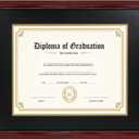 GraduatePro 11x14 Diploma Frame with Black over Gold Mat or Display 15x18 Certificate without Mat, Solid Wood & UV Protection Acrylic, Cherry Finish with Gold Trim