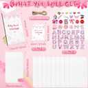 72 Pcs Baby Shower DIY Game Set Iron on Patches Game Sign Baby Towels Newborn Blank Towels Pink Embroidered Patches White Decorating Kit for Gender Reveal Games Party DIY Crafts