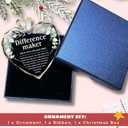 Thank You Gifts - Appreciation Gifts for Women, Boss, Coworker, Teacher, Nurse, Employee - Inspirational Farewell Goodbye Going Away Glass Thank You Ornament 2025