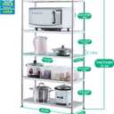 susunnus Stainless Steel Shelves 23.6in-5 Tier, Stainless Steel Shelf Organizer, Kitchen Storage Shelves, Artistic Texture, Pragmatic & Sturdy & Waterproof, 23.6in*13.8in-5t