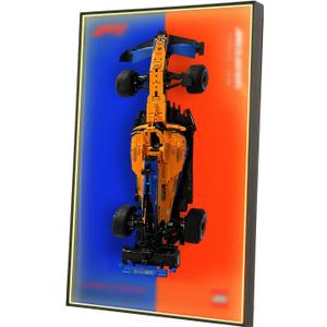 LED Wall Display Frame for Lego Technic 42141 McLaren Formula 1, Vertical Acrylic Showcase with Hidden Hook Mount, Mirror Effect Back Panel & RGB Lighting (Model Not Included)