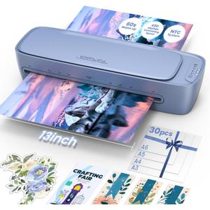 13 Inch Laminator Machine 11x17 with Laminating Sheets Personal Laminator for Teachers, 60S Warm Up Cold Thermal Lamination Machine for Home Office, A3 Laminating Machine Portable Paper Laminate Kit