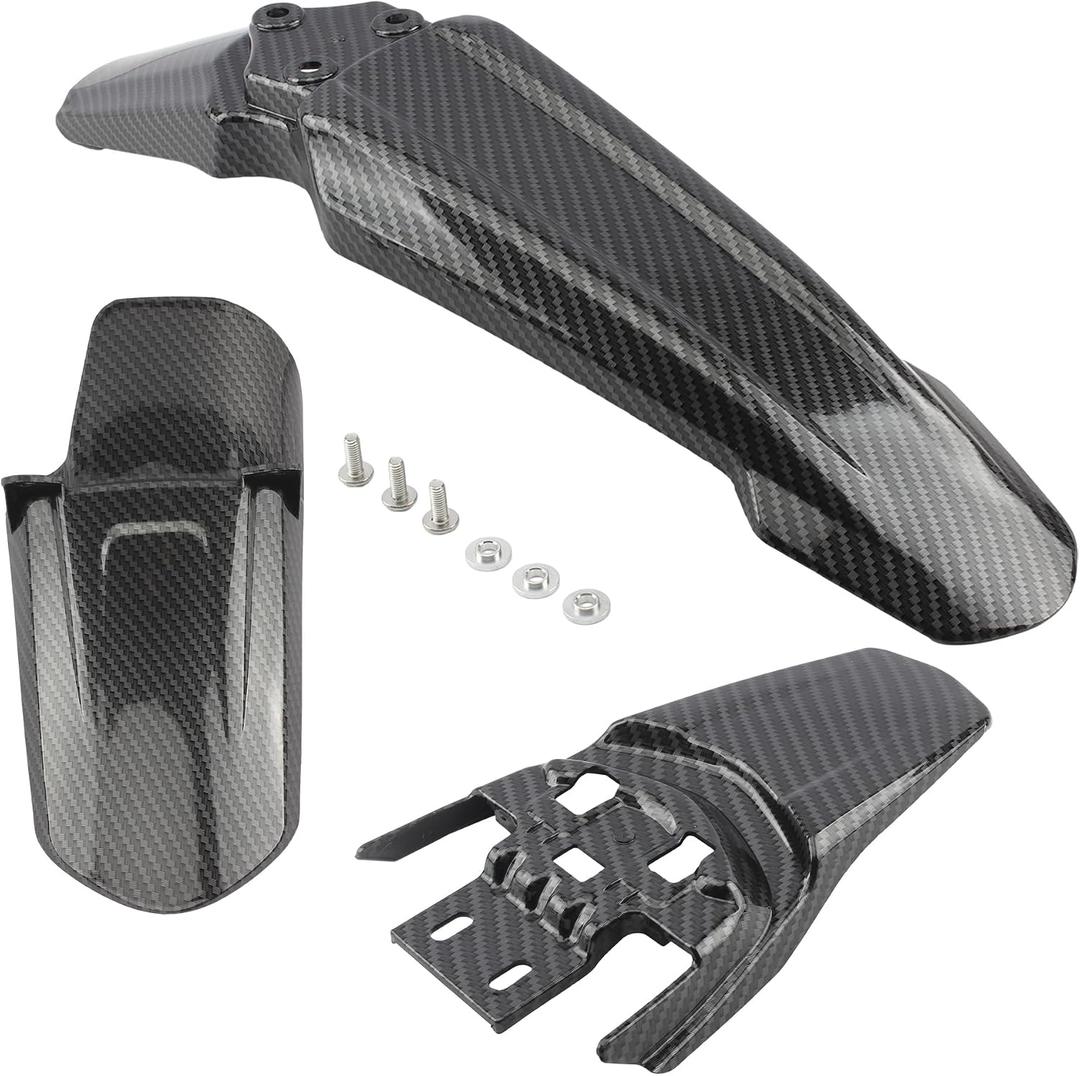 Surron Front Rear Fender Set,3pcs Shock Front Rear Mud Guard For Sur Ron Light Bee Segway X/S X260 X160 Imitation Carbon Fiber