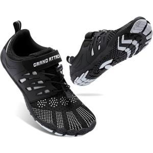 Grand Attack Men's Barefoot Shoes|Minimalist Cross-Trainer|Zero Drop Sole|Wide Toe Box (Zt608 Black)