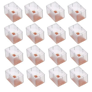 Maydahui 16 PCS Rectangle Chair Leg Floors Protector Silicone with Felt Furniture Pads Table Feet Caps Indoors Outdoors Fit Length 1-8/9 to 2-1/12 Inch （48-53 mm）,Width 1-1/7to 1-2/7 Inch （29-33 mm）